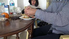 Hot Pregnant Algerian MILF Caught Stepson Masturbating