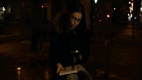 Compliant nerd in hot act with tight pussy missionary orgasm