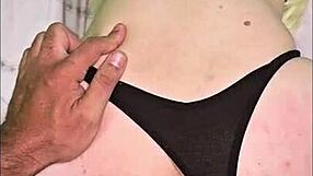 Latina teen bent over for anal creampie in neighbors' view