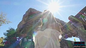 petite asian teen hannah le gets naked on a relaxing ranch for playboy