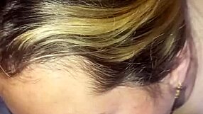 My beautiful girlfriend gives deepthroat blowjob at 8am, cum in her thong