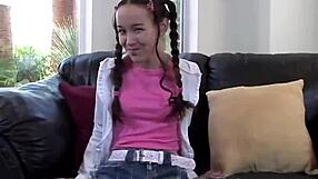 tiny tabby masturbates with dildo in homemade teen scene