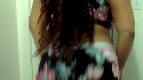 Beautiful black MILF showing off her big cans in the bathroom dance routine