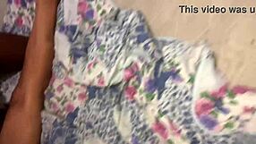 Cuckold films his wife banging ebony teen 18+ with shaved pussy and tits in hardcore sex.