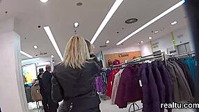 Gorgeous czech teen seduced in supermarket striptease blowjob pov poking