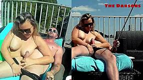 Kompilácia výstrekov od amatérskeho páru na tvár na prsia na zadok Thedarsons