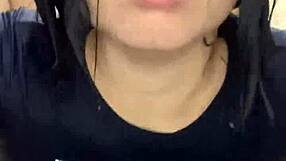 Watch this young babe fuck her roommate in the dorm bathroom