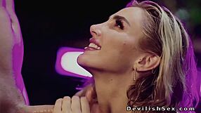 Dude Slams Sexy Blonde Babe in Black Stockings Hard