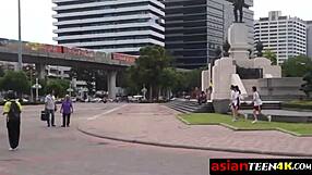 Kinky Asian teen feels wild riding a big dick in public POV