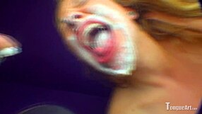 Mckensie Creme's Tongue Fetish Teasing with Creme