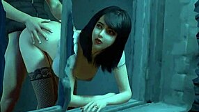 Hardcore Sex with 3D Skinny Asian Babe in Fishnets!