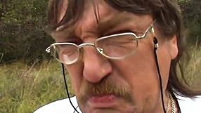 Young ladies drilled hard by old grumpy men in wild scenes.