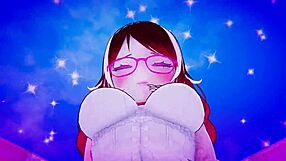 Horny girlfriend dances seductively in 3D for love.