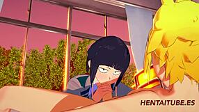 i enjoy boku no hero hentai - jiro kyoka blowjob boobjob 2