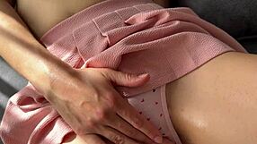 teasing closeup of shaved pussy rubbing