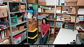 Cute Teen Caught Stealing Sucks Off Mall Cop Hard