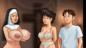 Summertime Saga - Church Milf Caught Masturbating with Baton