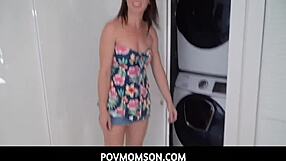 Riley jacobs gives deepthroat blowjob to stepson