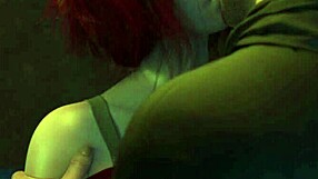 Redhead's deepthroat skills on big cock in hot game