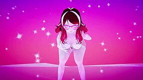 Horny girlfriend dances seductively in 3D for love.