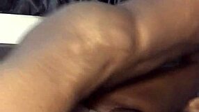 Ebony girl with stretch marks ass gets fucked while charging phone