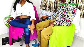 Indian Komol Sucks and Fucks Big Cock Bent Over During Porn Film Interview