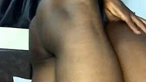 Ebony girl with stretch marks ass gets fucked while charging phone