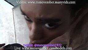 BBC Sloppy Blowjob! Ebony Teen Sucks Stepdad Cock Outdoors!