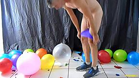 Richard Lennox, a hot gay DILF, in 1080p balloon fetish video