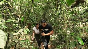 An open-minded couple meets a sexy colombian babe in the river