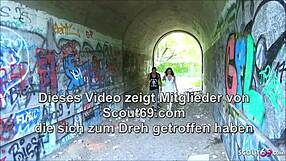 German BBW Tourist Fucked By Two Guys With Monster Cocks In Berlin Park Public Sex