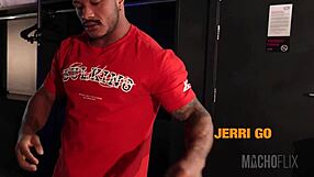 The door was open so I blindfolded this muscular guy and fucked his big ass bareback with my monster cock