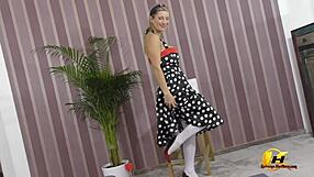 katerina hartlova in pinup style with legs and feet play