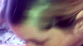 Blonde slut receives cum in mouth after slobbering on cock