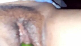 Sexy indian wife with toys and cucumber play