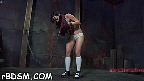 Bound beauty drips wet from intense blowjob and doggystyle