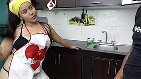 my horny roommate proposes a quick fuck before leaving and cums on my big tits