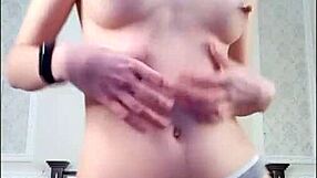Blonde Teen 18+ in Panties Teases with Perfect Tits and Ass