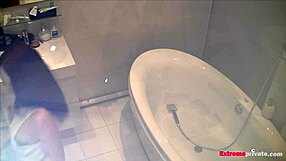 I spy on stepdaughter scarlett toying in the bath