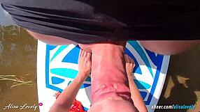 Were we caught? Real risky outdoor banging by the river bank with Alisa Lovely