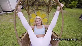 Small Tittied Blonde Teen Spinner Bangs with Big Cock