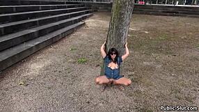 Public Sex with Slutwife Marion Flashing in City