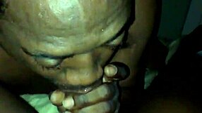 Seductive blowjob on massive black cock leads to cum explosion.