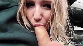 Social experiment ends with blonde babe getting cum in pussy