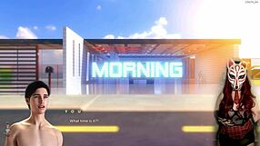 Gamer Girl in See-Through Bra Plays Porn Game