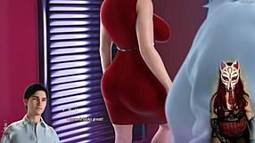 Gamer Girl in See-Through Bra Plays Porn Game