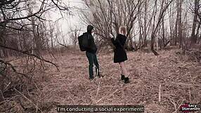 Social Experiment Ends with Cum in Presenter's Pussy