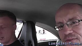 British brunette gets spitroasted