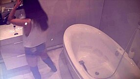 I spy on stepdaughter scarlett toying in the bath