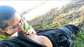 Public lake pleasure with a hot Latina couple